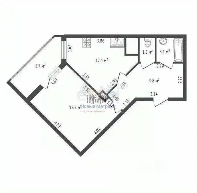 Квартира, 1 комната, 50 м - Фото 0