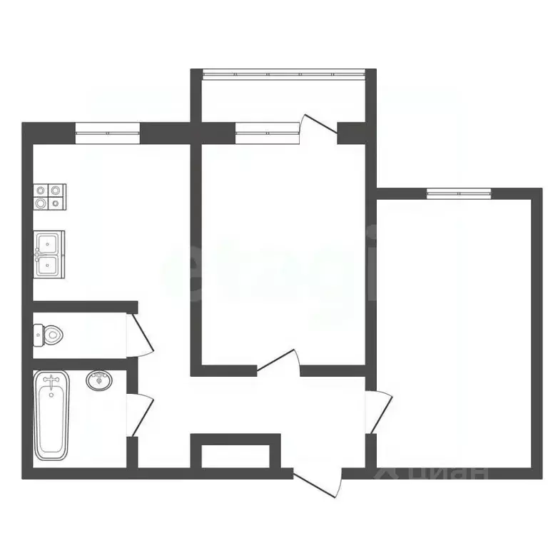 2-к кв. Кемеровская область, Прокопьевск ул. Гайдара, 26 (51.6 м) - Фото 2