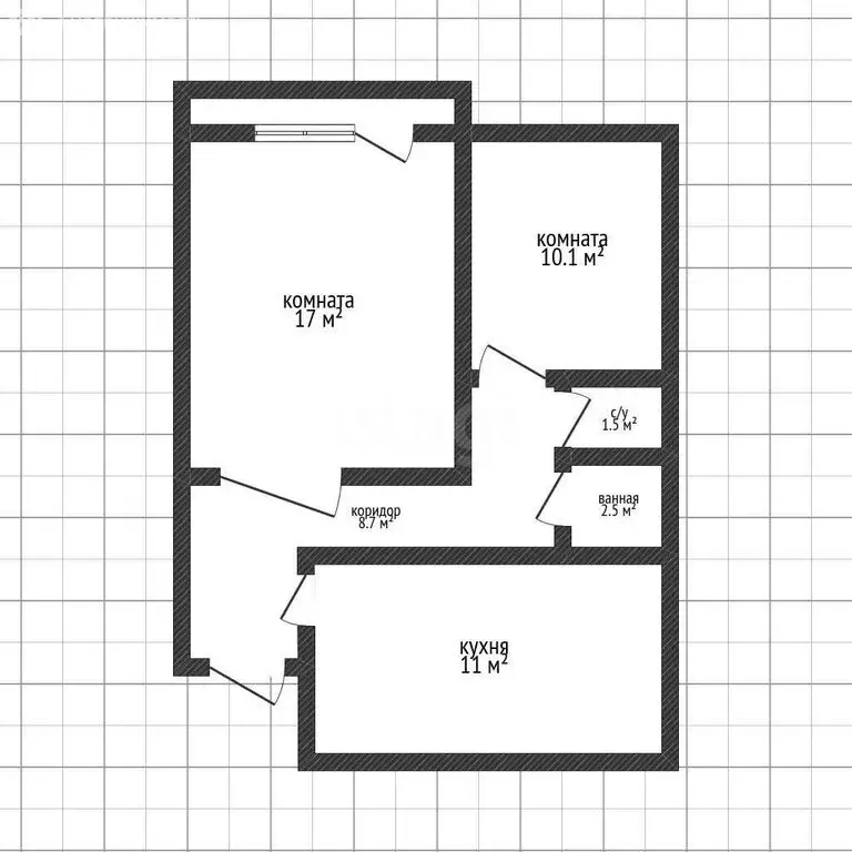 2-комнатная квартира: посёлок Тульский, Парковая улица, 2 (50.8 м) - Фото 1