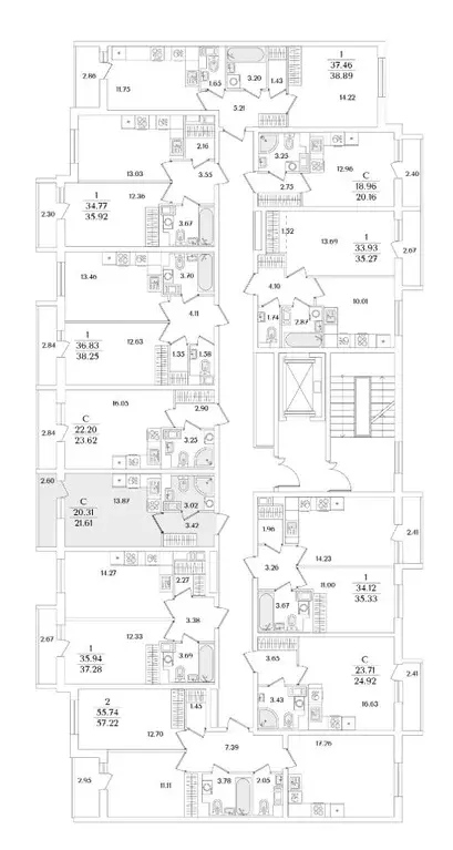 Студия Санкт-Петербург ул. Тамбасова, 5Н (21.61 м) - Фото 1