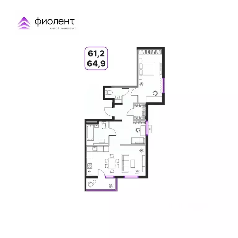 3-к кв. Приморский край, Владивосток ул. Расула Гамзатова, 1 (61.2 м) - Фото 1