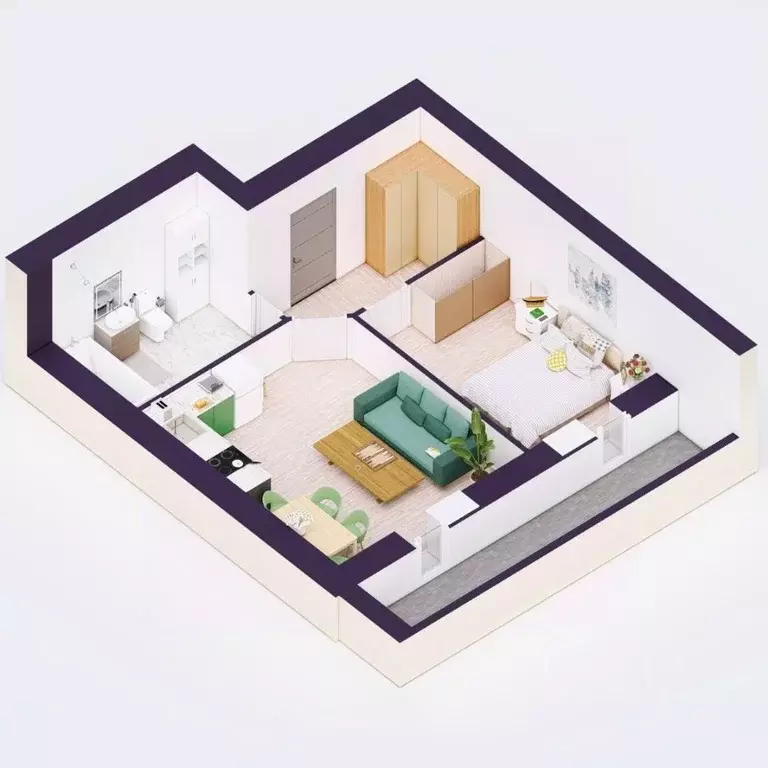 2-к кв. Башкортостан, Уфа Кавказская ул., 24 (43.31 м) - Фото 2