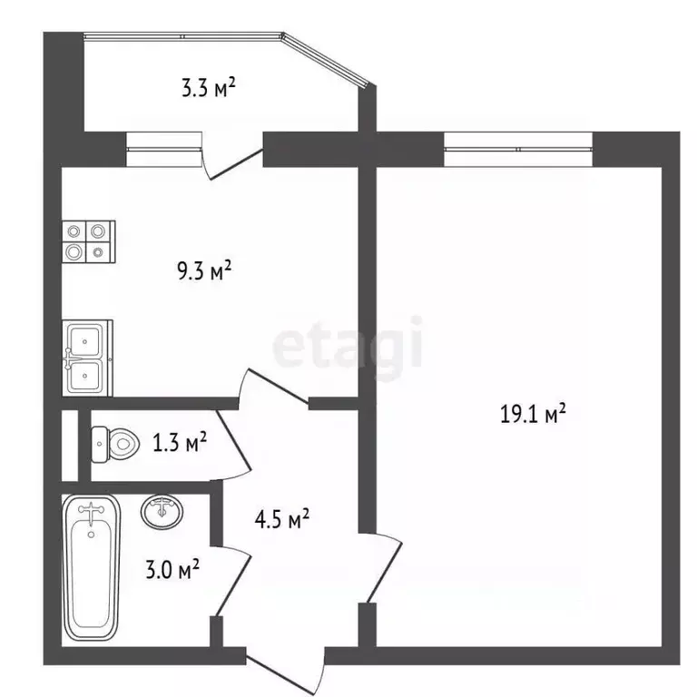 1-к кв. Орловская область, Орел Планерная ул., 52 (35.6 м) - Фото 2