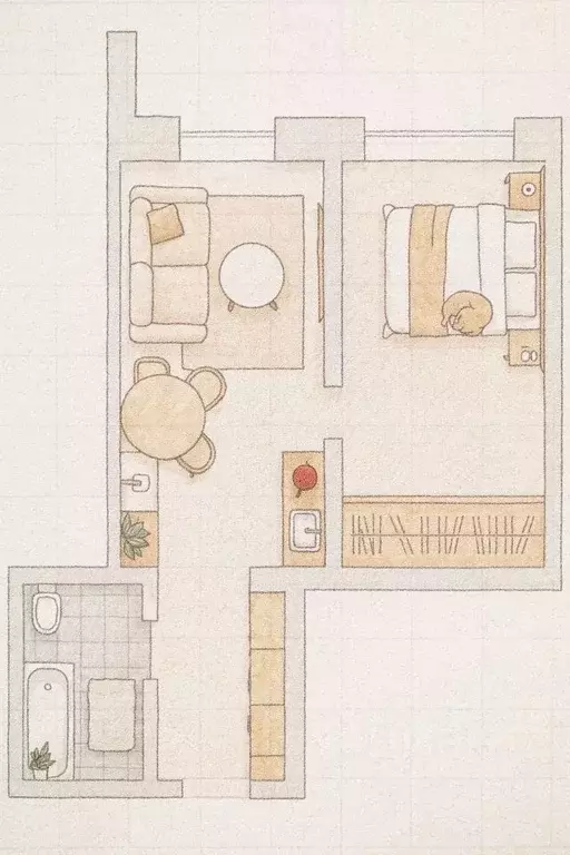 1-к кв. Томская область, Томский район, д. Кисловка, Северный мкр ул. ... - Фото 1