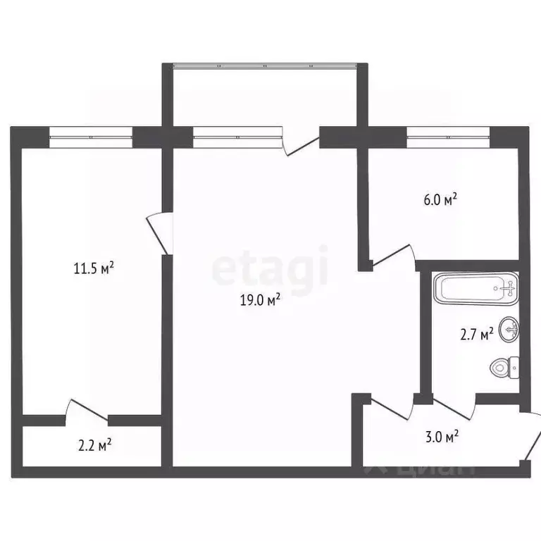 2-к кв. Москва Открытое ш., 24К41 (43.57 м) - Фото 2