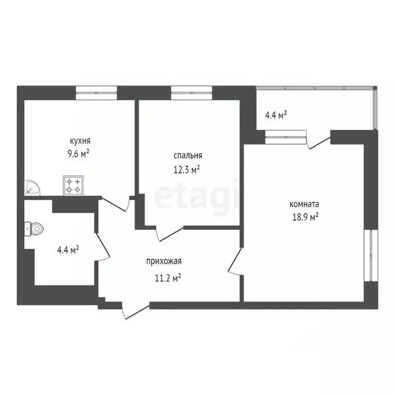 2-к кв. Красноярский край, Красноярск Свободный просп., 66Рк1 (56.7 м) - Фото 2