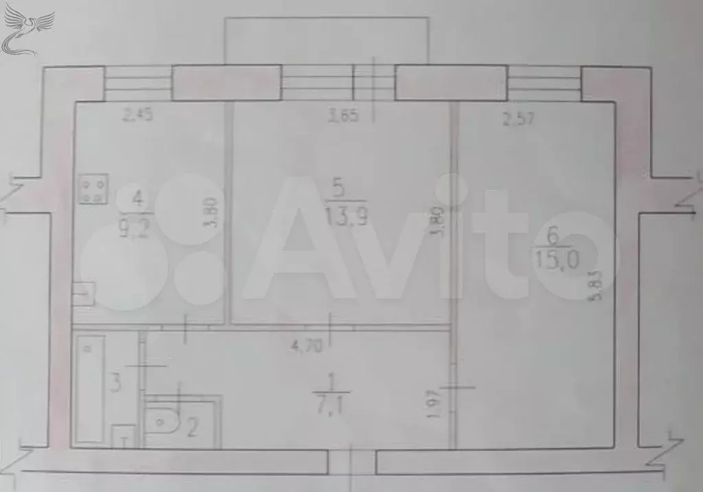 2-к. квартира, 49,1 м, 2/3 эт. - Фото 0