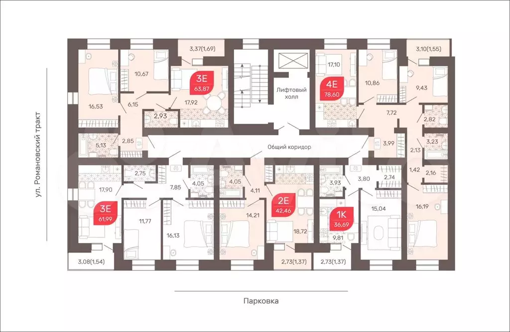 4-к. квартира, 78,6 м, 3/9 эт. - Фото 1