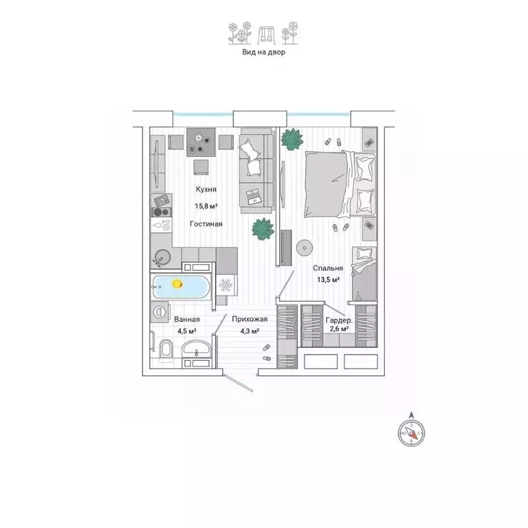 2-к кв. Приморский край, Владивосток ул. Нейбута (41.3 м) - Фото 1