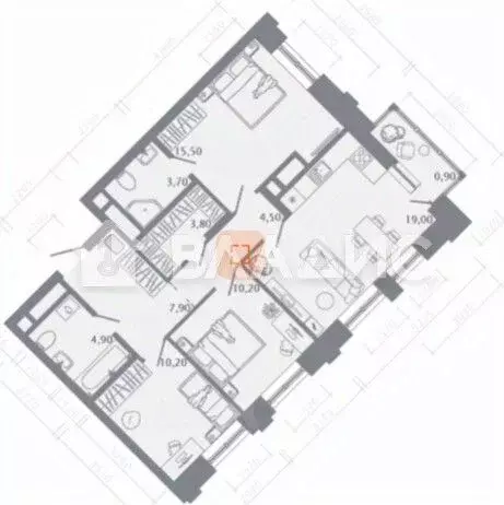 3-к кв. Татарстан, Казань Родины мкр, Главные Роли жилой комплекс ... - Фото 2