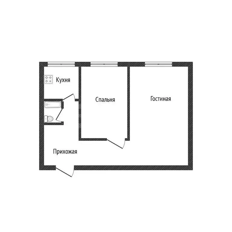 2-комнатная квартира: Салават, улица Карла Маркса, 8 (42.2 м) - Фото 1