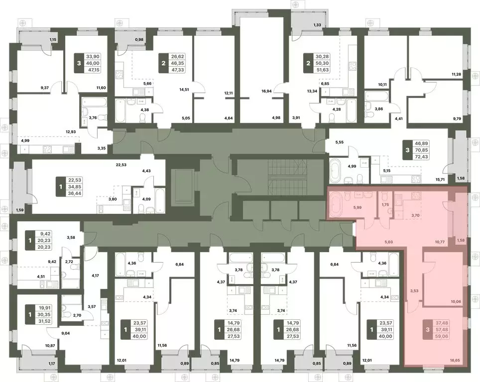 3-комнатная квартира: Уфимский район, село Миловка (59.06 м) - Фото 1