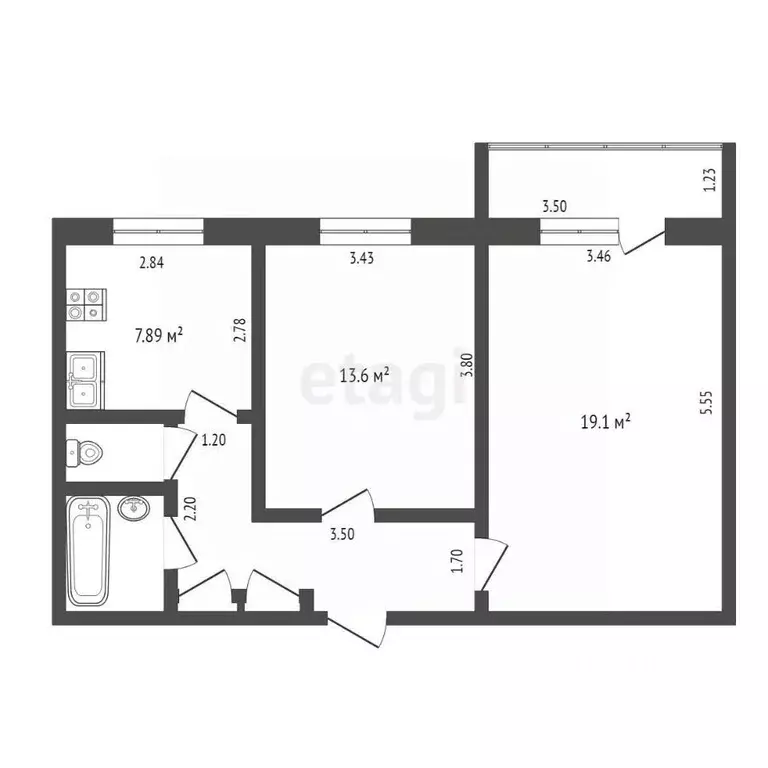 2-к кв. Ивановская область, Иваново Велижская ул., 10 (52.9 м) - Фото 1