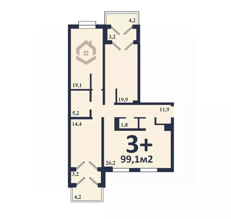 3-к кв. Тюменская область, Тюмень ул. Федюнинского, 30к8 (99.1 м) - Фото 2