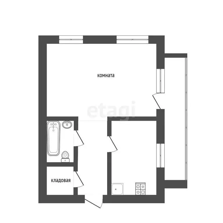 1-комнатная квартира: Тюмень, улица Мельникайте, 129/1 (49.1 м) - Фото 1