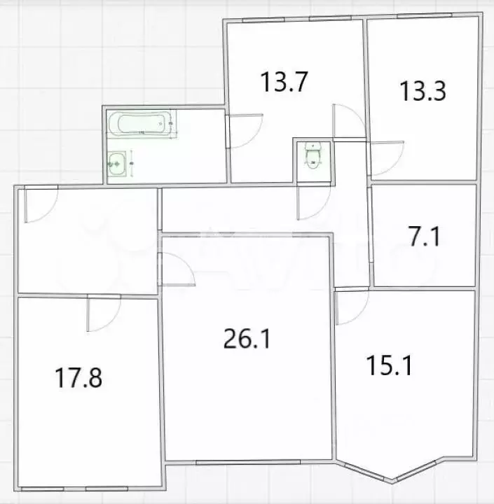 4-к. квартира, 118 м, 3/5 эт. - Фото 0