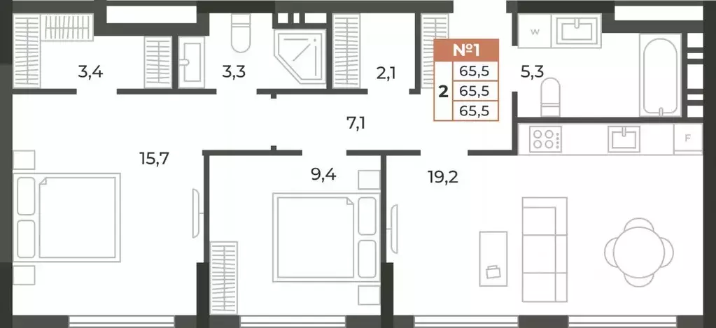 2-к кв. Крым, Симферополь ул. Караимская, 50 (65.5 м) - Фото 0