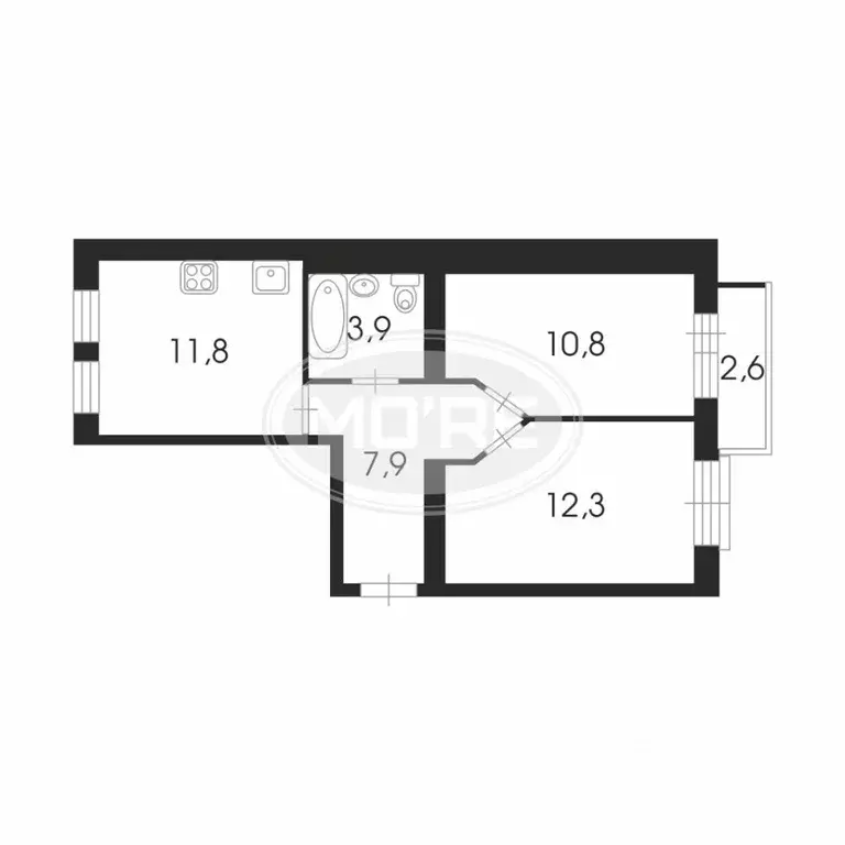 2-к кв. Калининградская область, Гурьевск бул. Рижский, 9А (45.0 м) - Фото 0