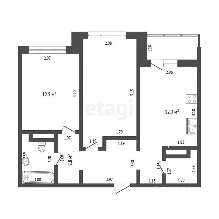 2-к кв. Тюменская область, Тюмень ул. Заполярная, 9 (59.8 м) - Фото 2