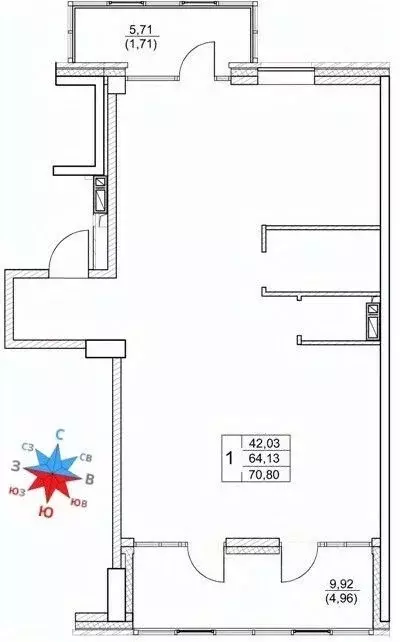 1-к кв. Приморский край, Владивосток ул. Сочинская, 17 (70.8 м) - Фото 0