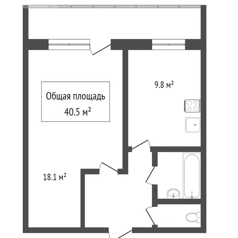 1-комнатная квартира: Новосибирск, улица Фрунзе, 55 (40.5 м) - Фото 0