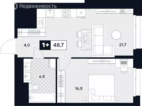 1-комнатная квартира: Москва, Лодочная улица, 27к2 (48.7 м) - Фото 0