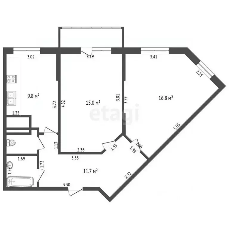 2-к кв. Московская область, Красногорск бул. Космонавтов, 4 (58.2 м) - Фото 2