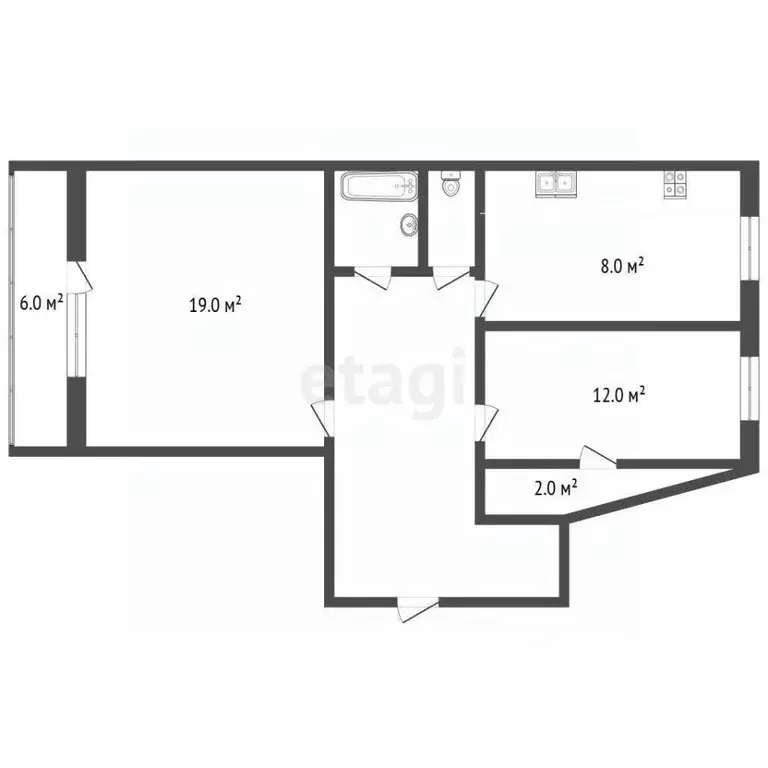 2-к кв. Вологодская область, Череповец просп. Победы, 181А (54.5 м) - Фото 2