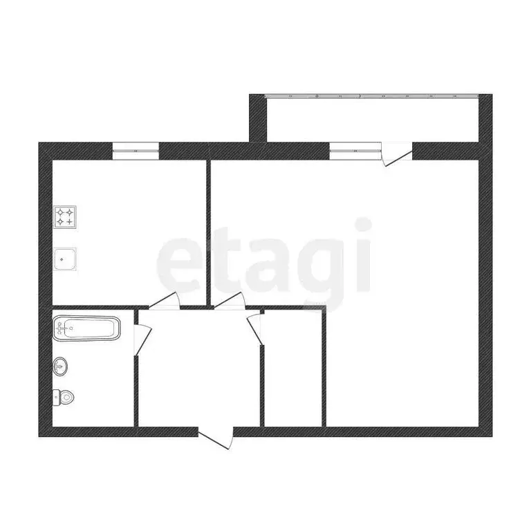 1-комнатная квартира: деревня Шолохово, 6 (33 м) - Фото 1