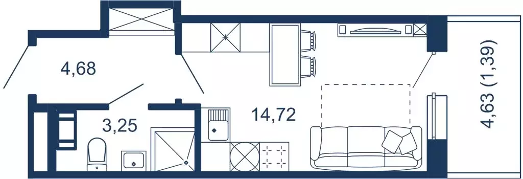 Квартира-студия: Сестрорецк, улица Инструментальщиков, 18 (24.04 м) - Фото 0