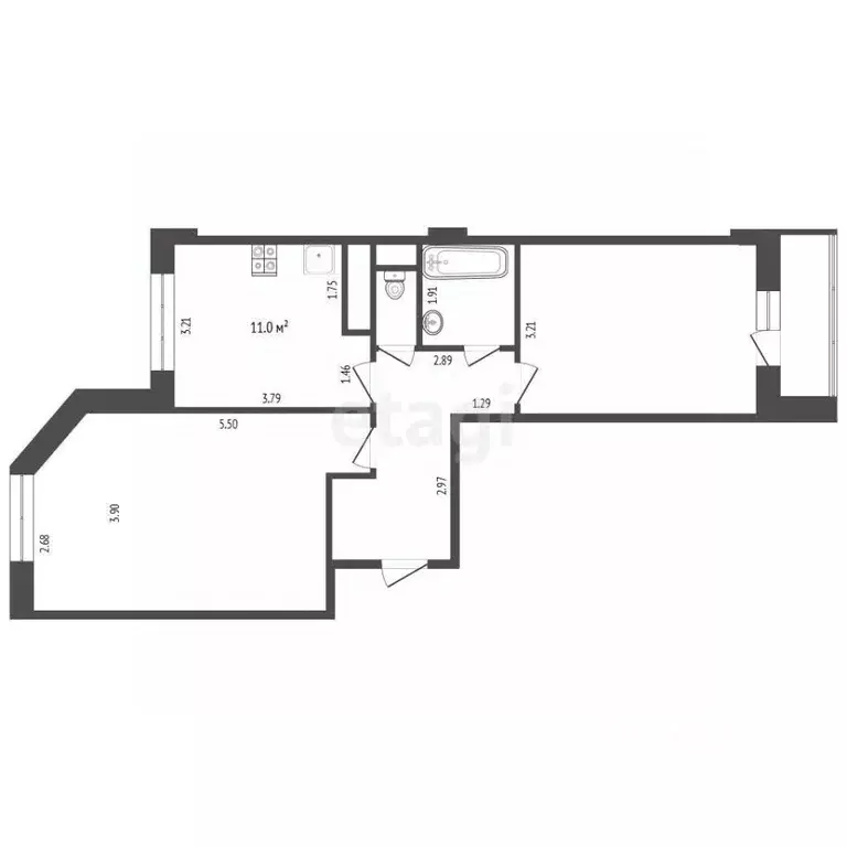 2-к кв. Московская область, Королев Полевая ул., 43/12 (63.5 м) - Фото 2