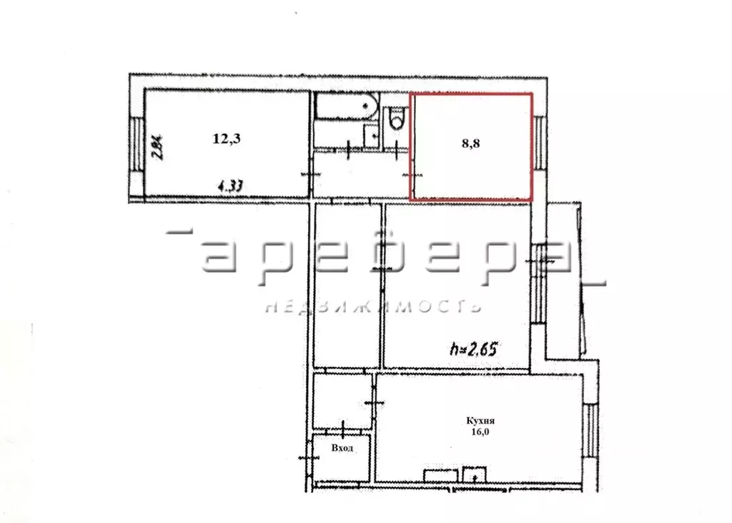 Комната Красноярский край, Красноярск ул. Алеши Тимошенкова, 115 (8.8 ... - Фото 2