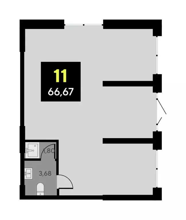 Помещение свободного назначения (66.67 м) - Фото 1