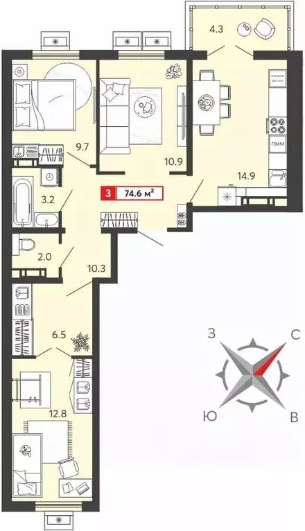 3-к кв. Пензенская область, Пензенский район, Засечный сельсовет, с. ... - Фото 1
