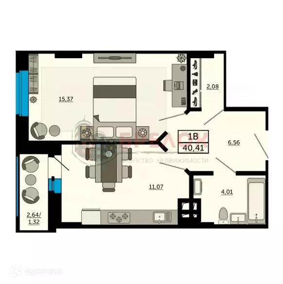 Продаётся 1-к квартира, 40.4 м - Фото 1