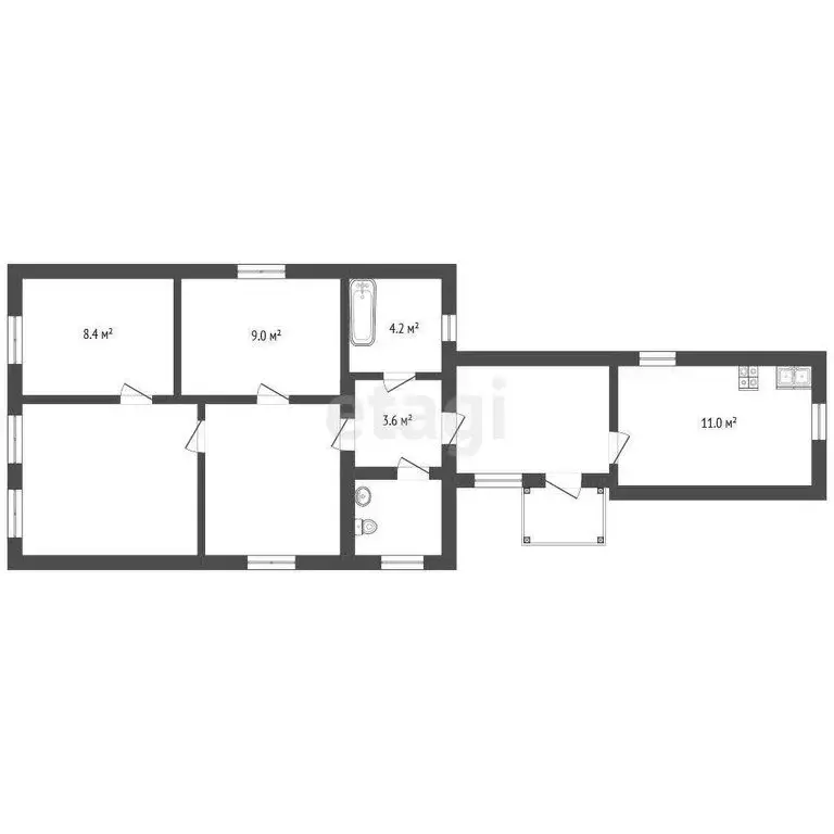 Дом в село Прималкинское, Новый переулок (71.4 м) - Фото 2