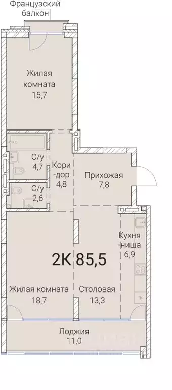 2-к кв. Новосибирская область, Новосибирск Овражная ул., 2А (85.5 м) - Фото 0