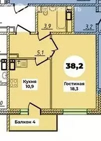 1-комнатная квартира: Улан-Удэ, микрорайон 148А (38.2 м) - Фото 0