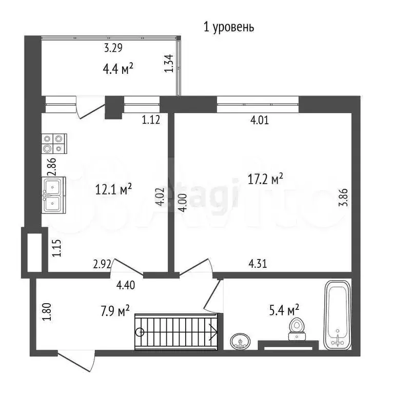 3-к. квартира, 90,7 м, 5/7 эт. - Фото 1