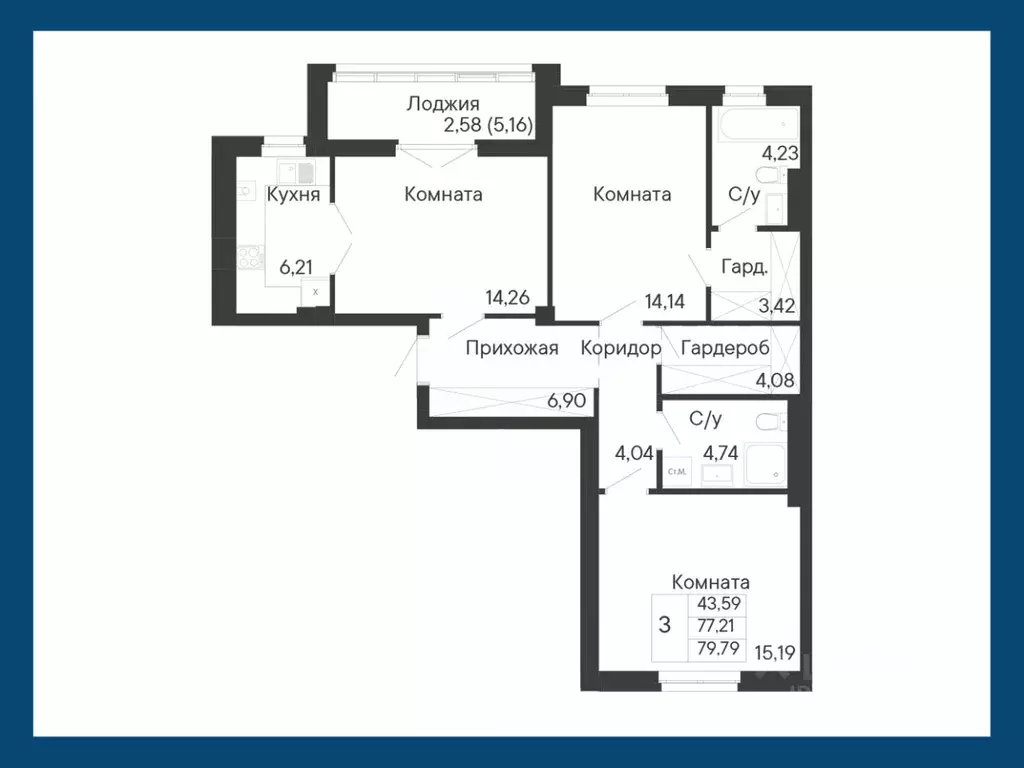 3-к кв. Ростовская область, Ростов-на-Дону Ривьера жилой квартал,  ... - Фото 0
