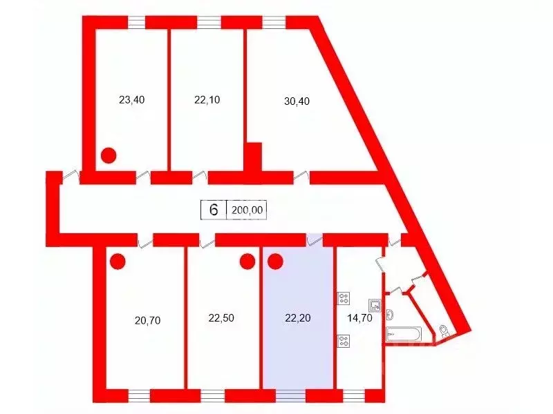 Комната Санкт-Петербург наб. Реки Фонтанки, 110Б (22.2 м) - Фото 2