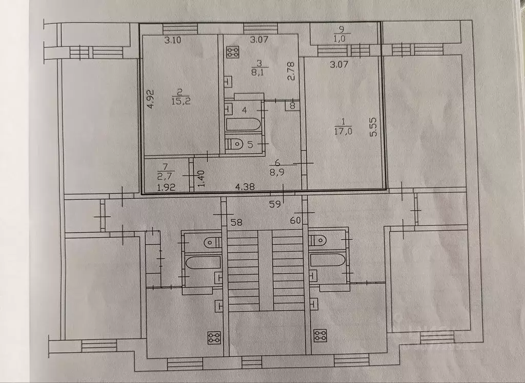 Квартира, 2 комнаты, 55 м - Фото 0