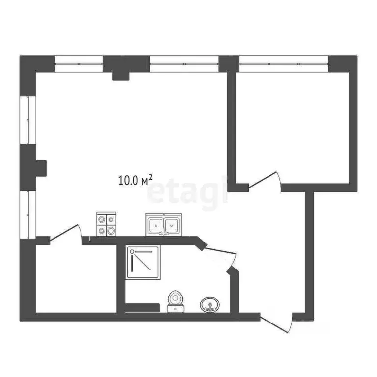 2-к кв. Крым, Ялта ул. Средне-Дарсановская, 13 (45.0 м) - Фото 1