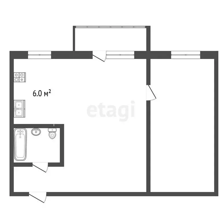 2-комнатная квартира: Вологда, улица Мира, 37 (42 м) - Фото 1