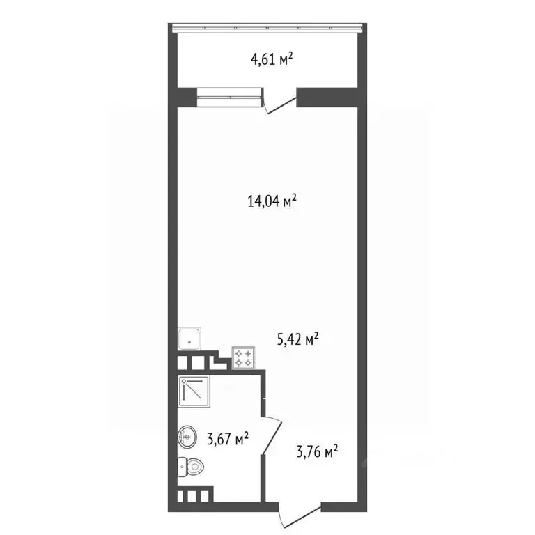 Студия Башкортостан, Уфа ул. Ферина, 31 (27.1 м) - Фото 2