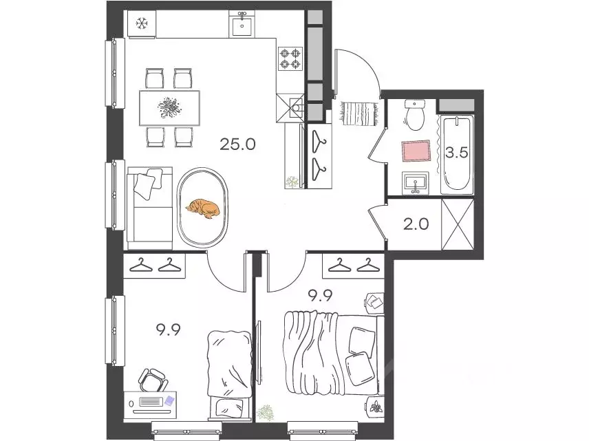 2-к кв. Нижегородская область, Нижний Новгород Культура с/пос, ул. ... - Фото 2