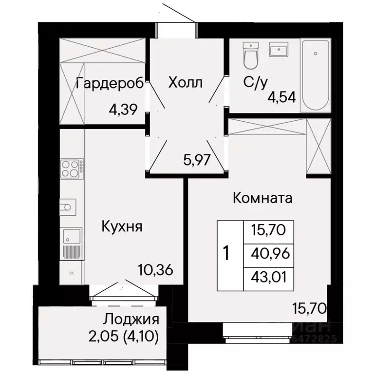 1-к кв. Ростовская область, Ростов-на-Дону Ривьера жилой квартал,  ... - Фото 0