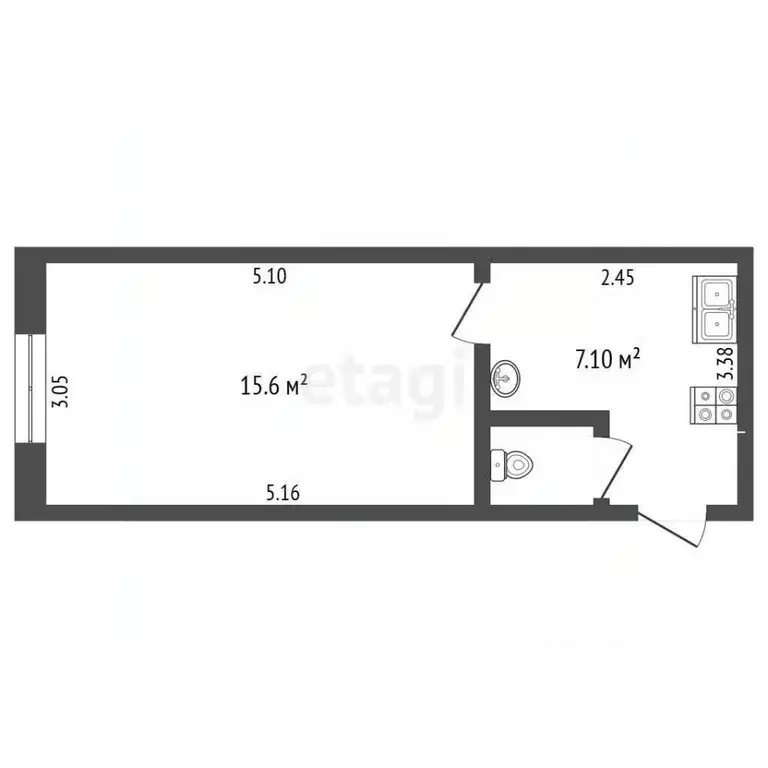 1-к кв. Крым, Феодосия ул. Красноармейская, 8 (23.5 м) - Фото 2