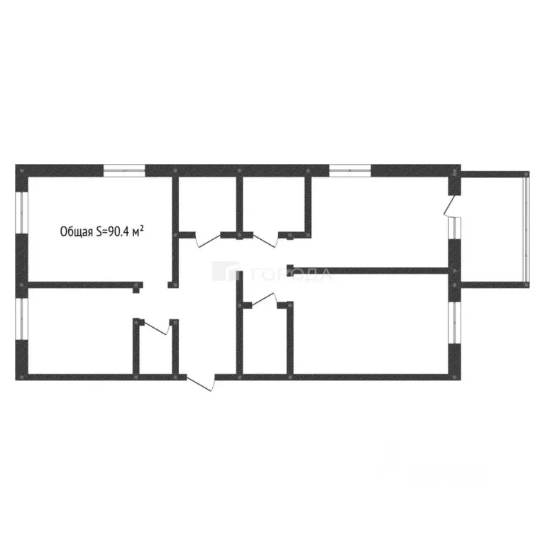 3-к кв. Алтайский край, Барнаул Пролетарская ул., 151 (90.4 м) - Фото 2