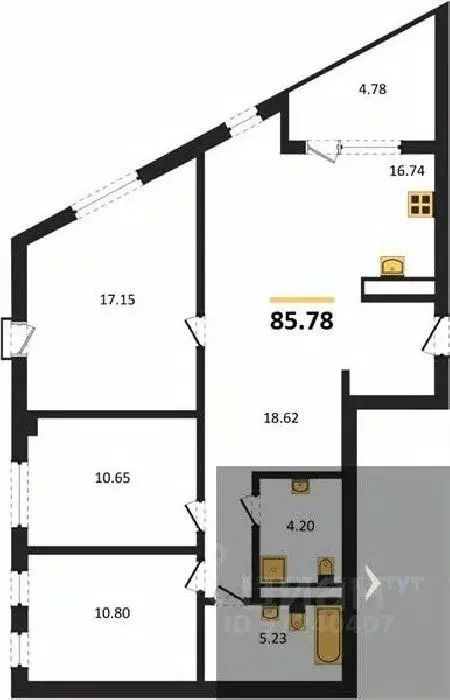 3-к кв. Воронежская область, Воронеж наб. Чуева, 7 (85.78 м) - Фото 0